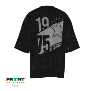 Typography Design Cotton Acid Drop Shoulder T-shirt for Men